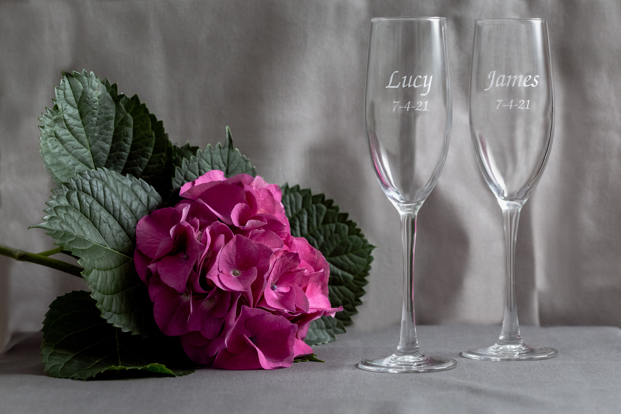 His and Hers Tall Champagne Flutes