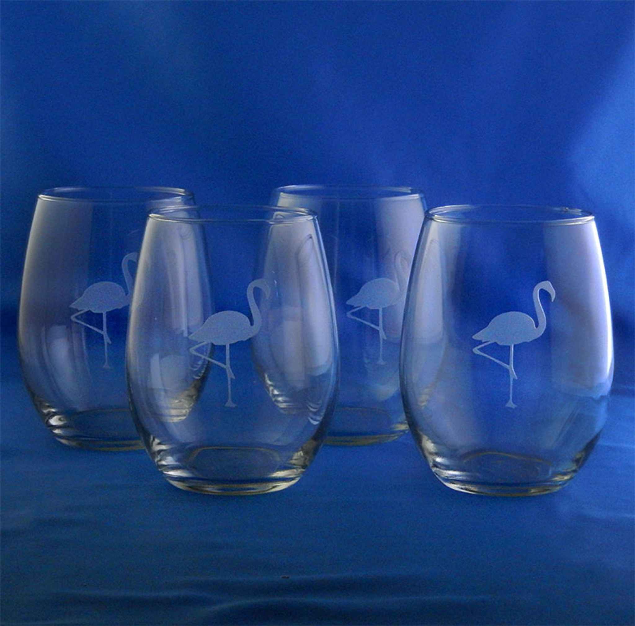 Flamingo Stemless Wine Glass, Flamingo Wine Glasses