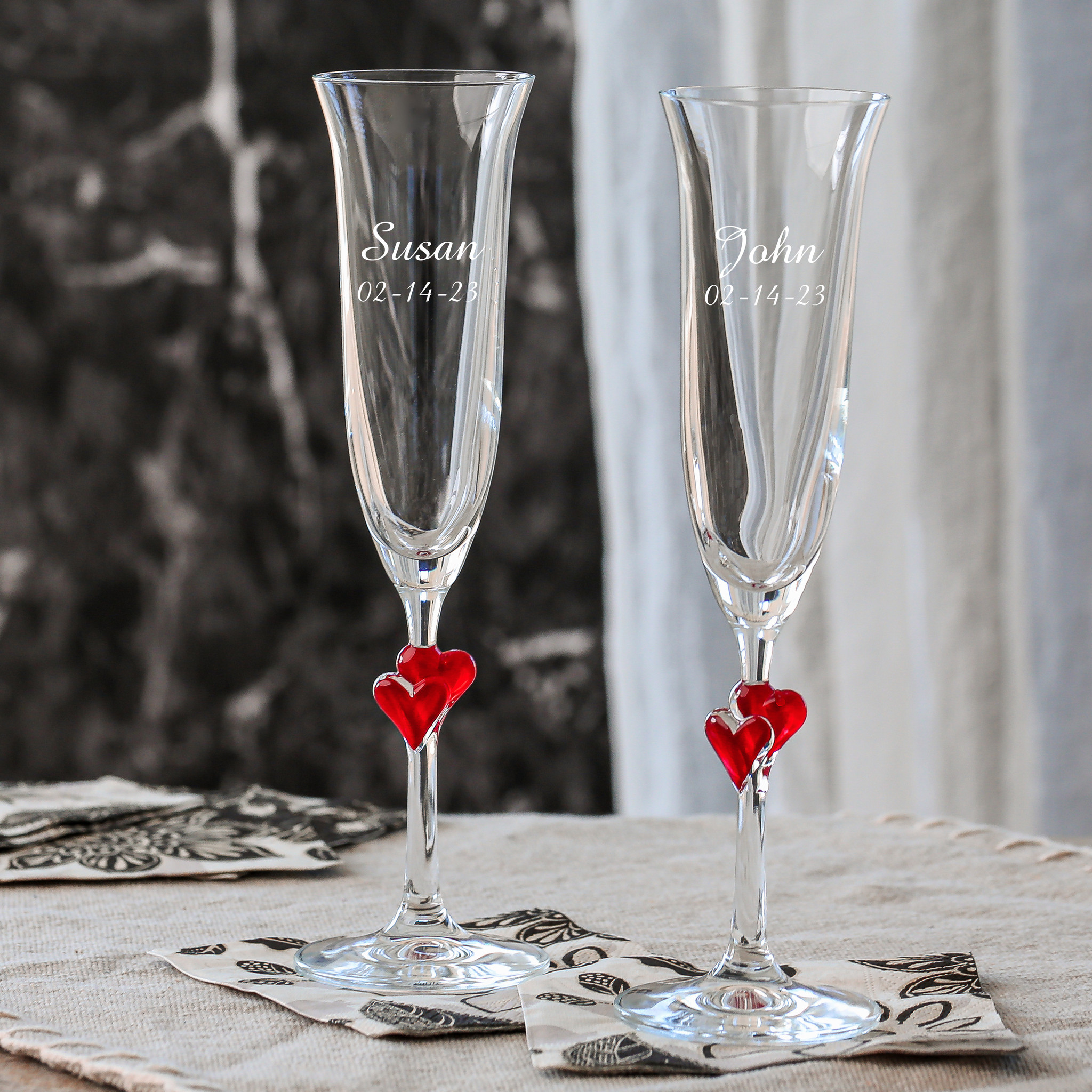 Personalized Crystal Wedding Flutes - Great wedding Gift