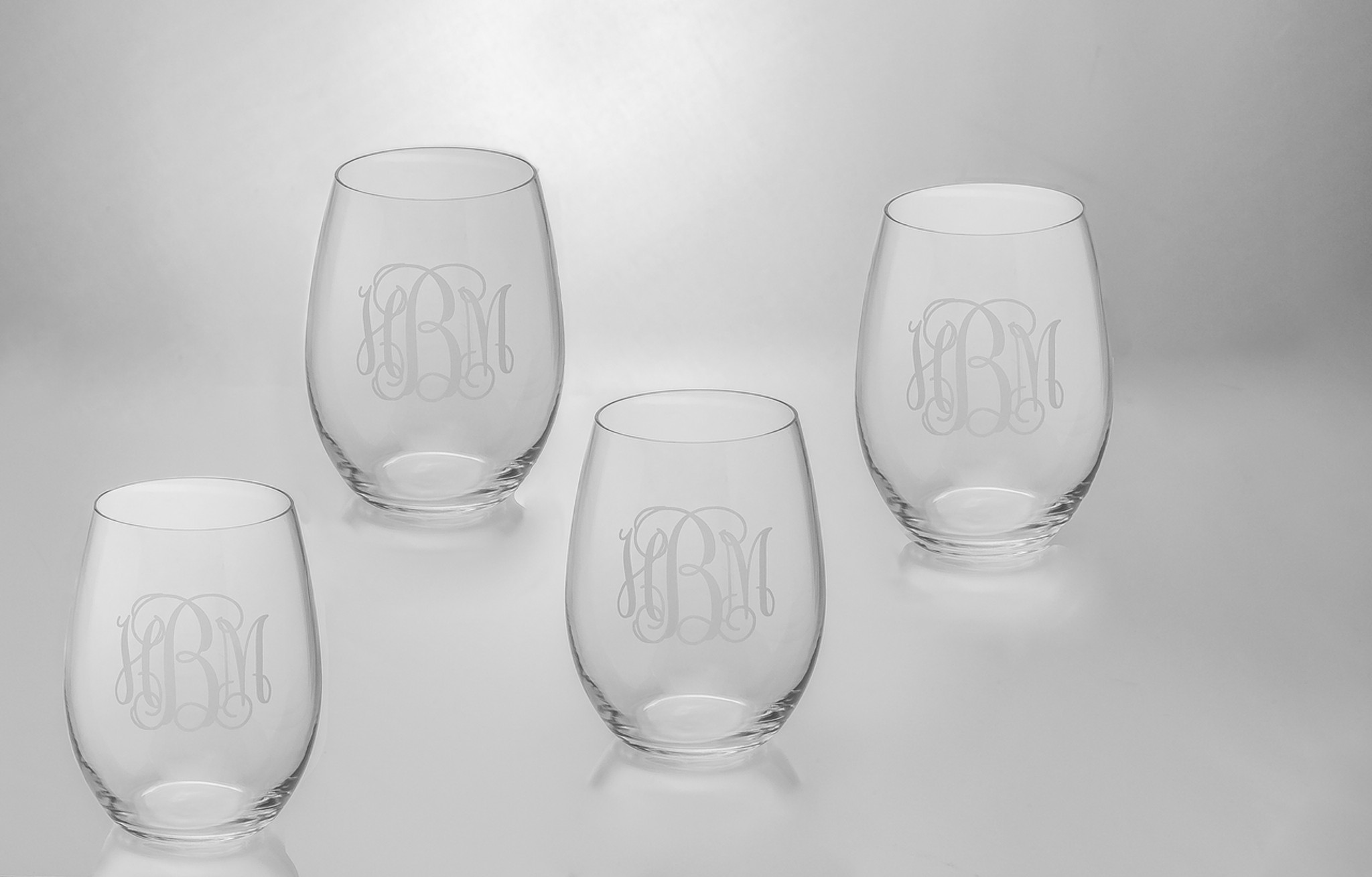 Wine Glasses 21oz, Stemless, set/4, personalized