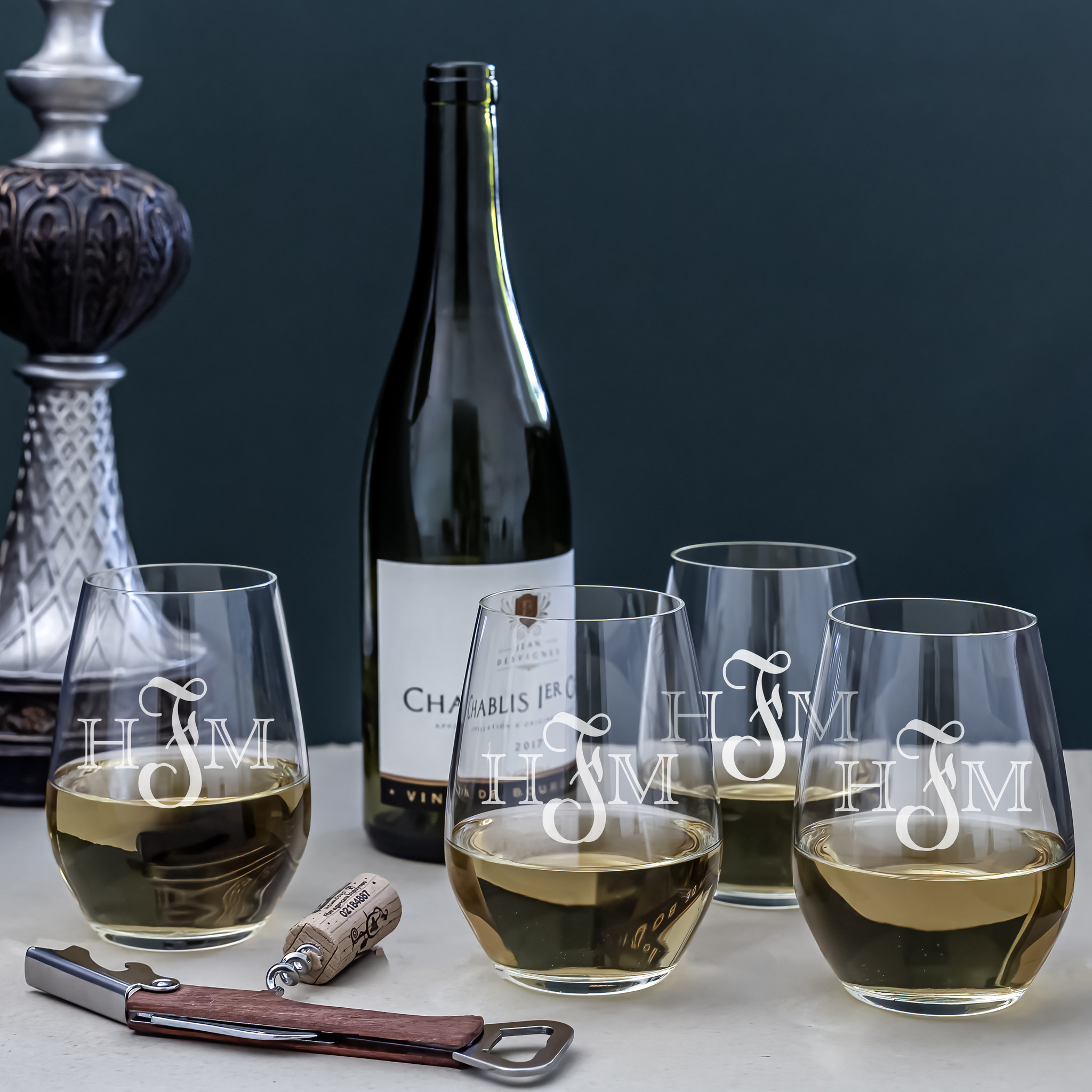 Personalized Stemless Wine Glass