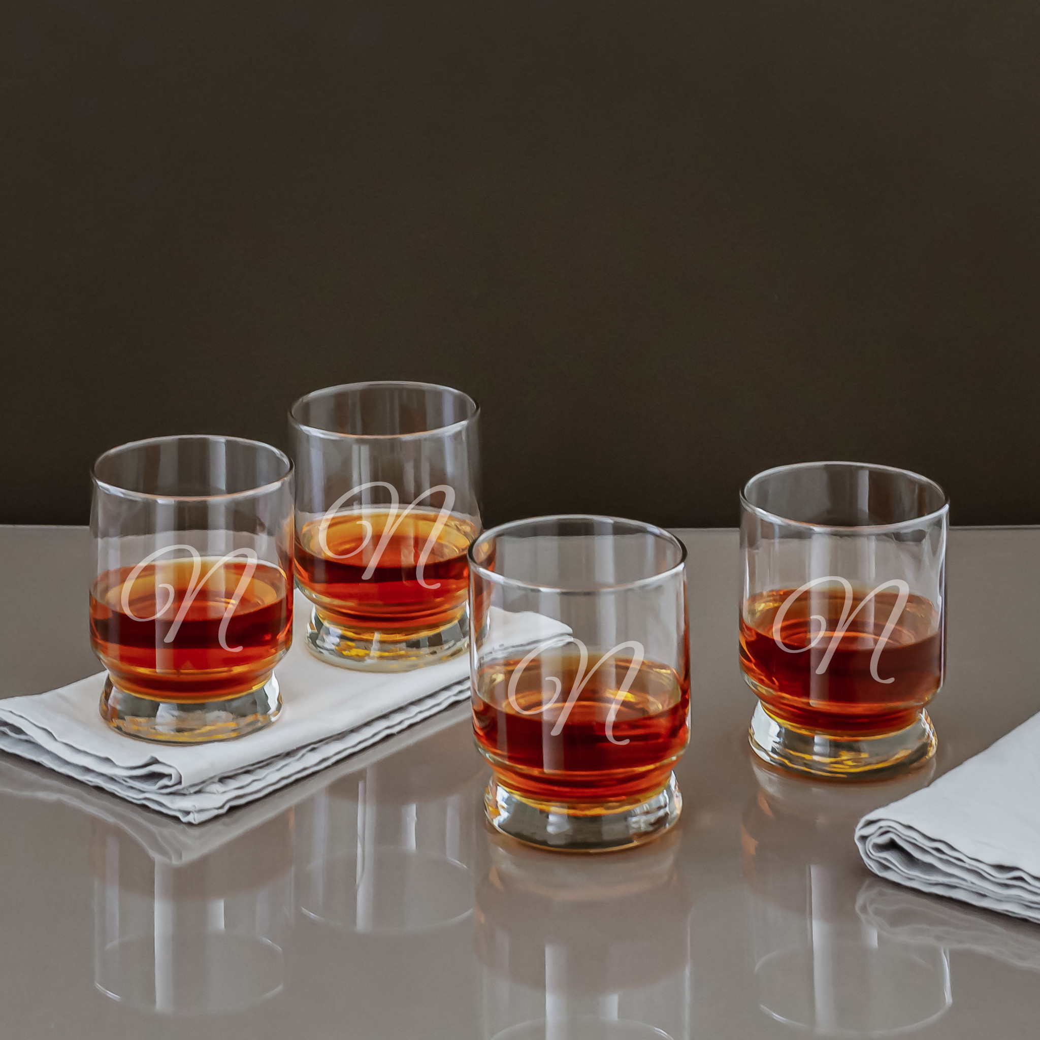 BTäT- Whiskey Glasses, Bourbon Glasses, Set of 4, Double Wall Glasses, Cocktail Glasses, Scotch Glasses, Old Fashioned Glass, Rocks Glass, Crystal