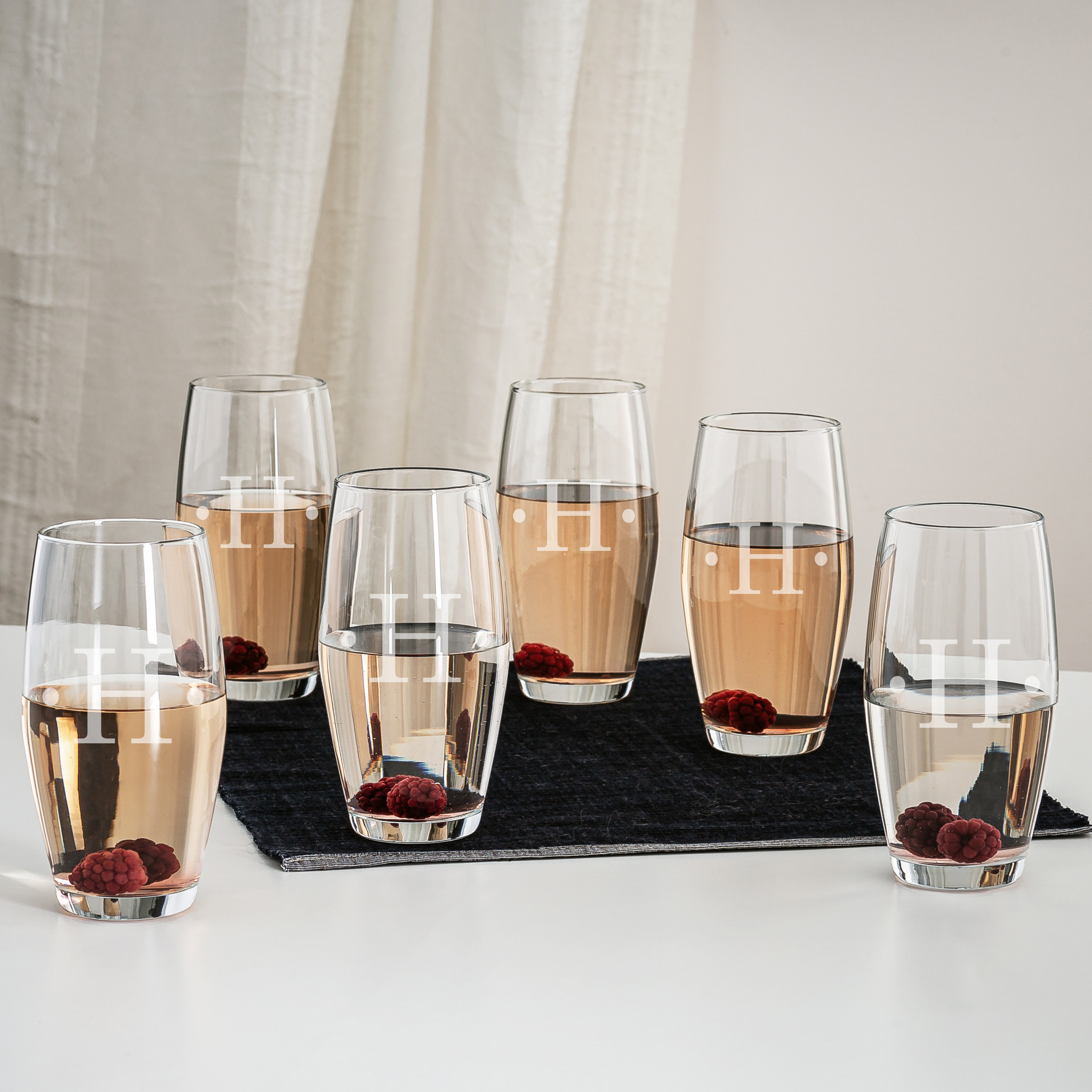 Monogrammed Crystal Wine Glasses