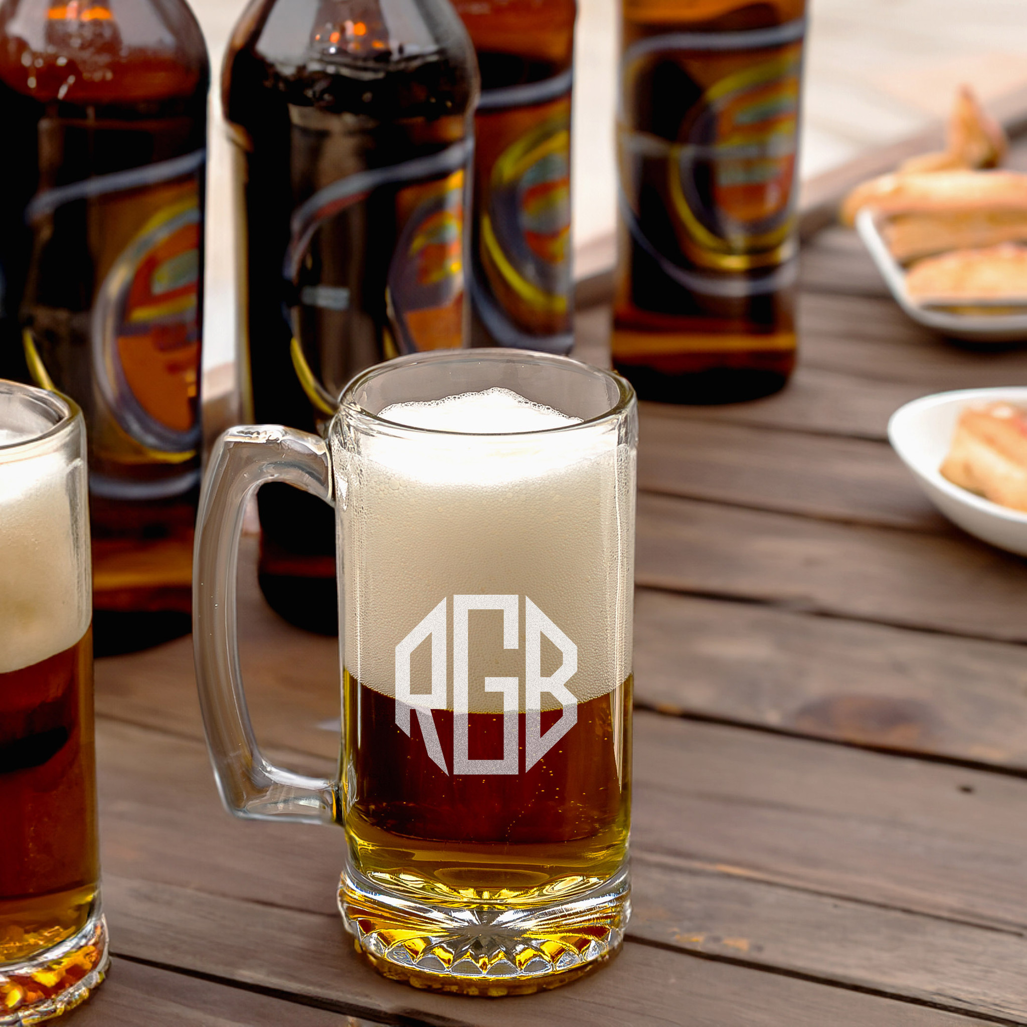 Custom Beer Mug / Monogram Beer Mug / Custom Beer Glasses / Etched Beer  Glasses