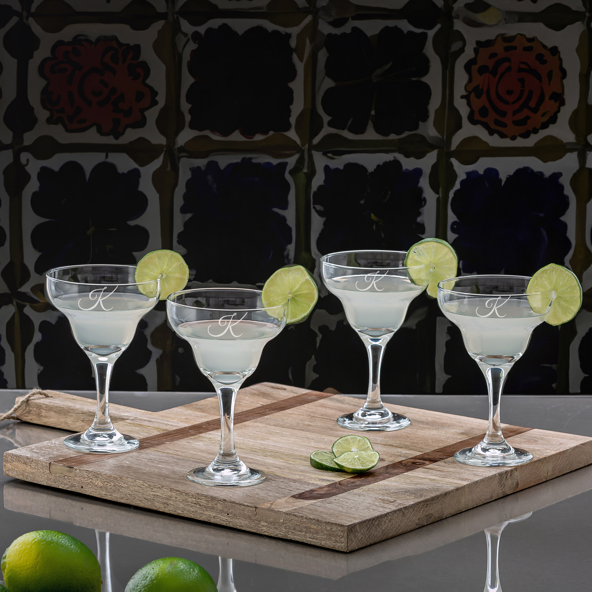 Personalized Crystal Margarita Glasses- Great Gift for Her