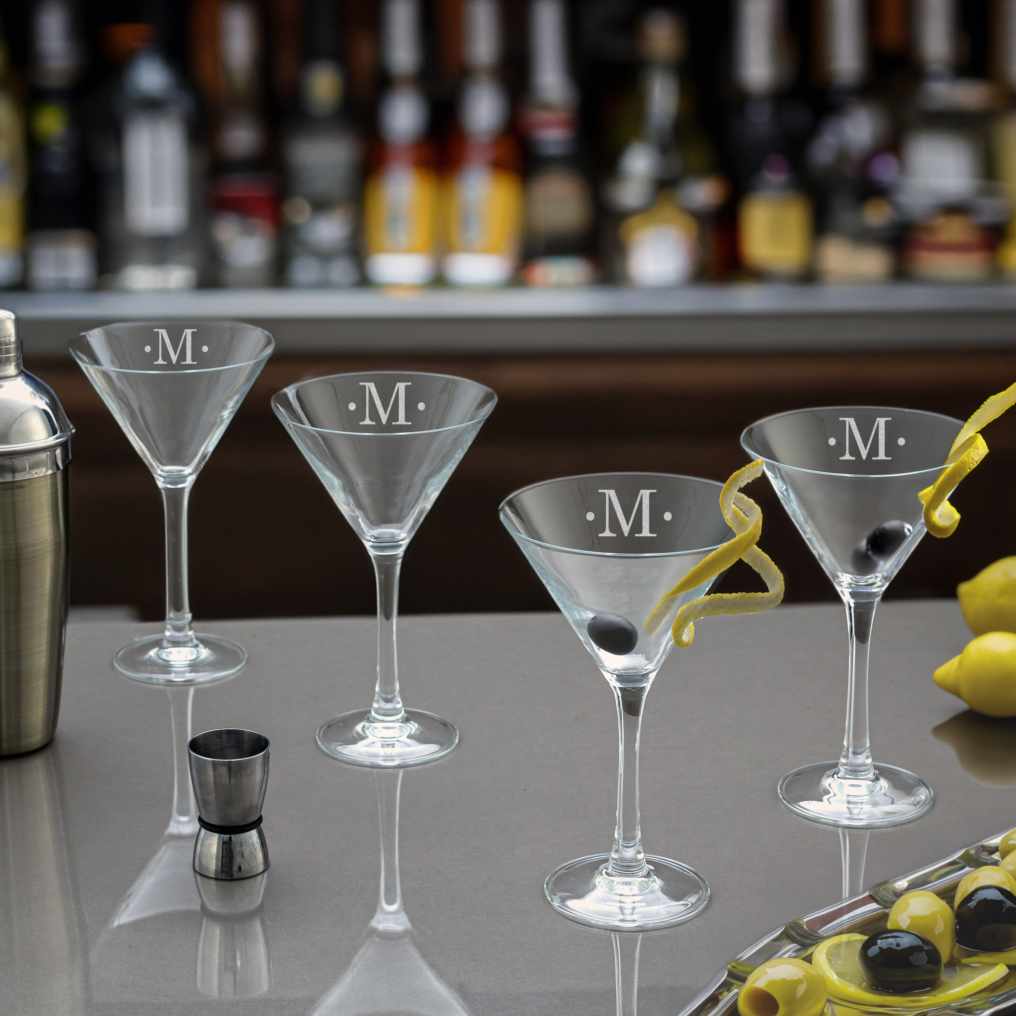 Personalized Crystal Glass Martini Glasses - Great Birthday Gift