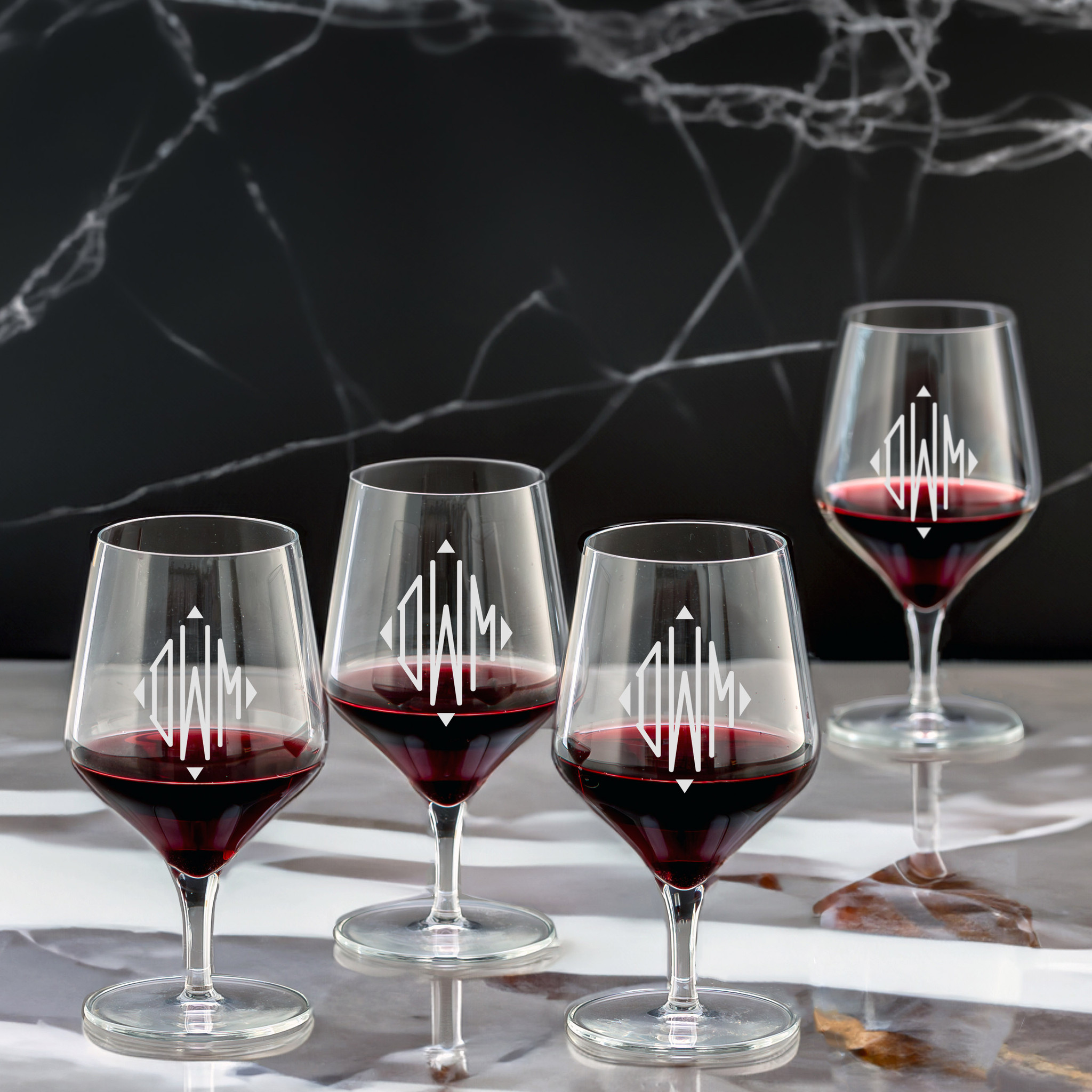 Monogram Monogram Wine Glasses Set Of 4 