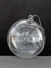 Personalized 100mm Round Glass Blown Ornament