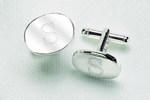 Engraved Oval Cufflinks with a polished finish