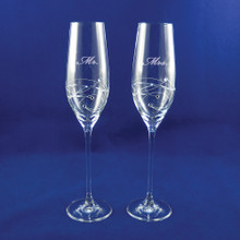 Personalized Sparkle Champagne Flute Pair by Barski