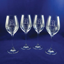 Personalized Sparkle Wine Glasses, Set of 4 by Barski