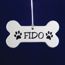 Personalized Porcelain Dog Bone Ornament