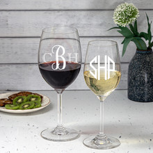 Riedel Everyday White Wine glasses, pair, etched