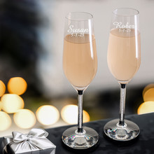 Silver Crystal Champagne Flutes
