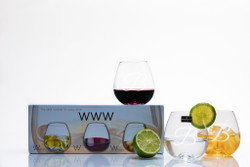 Epicure Personalized Crystal White Wine Glasses Set/4