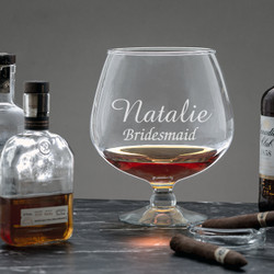 Etched Brandy Glass - Great Gift for Him