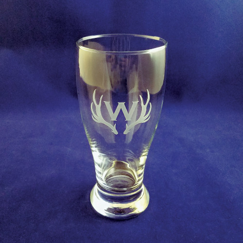 Monogrammed Antler Beer Glass