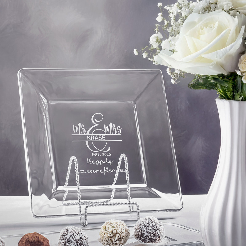  Personalized Windsor Wedding Plate, 10", $28 (with stand, $38)