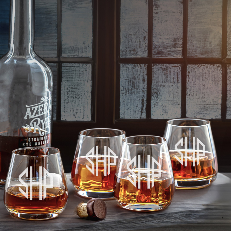 Monogrammed Cocktail Glasses and Sets