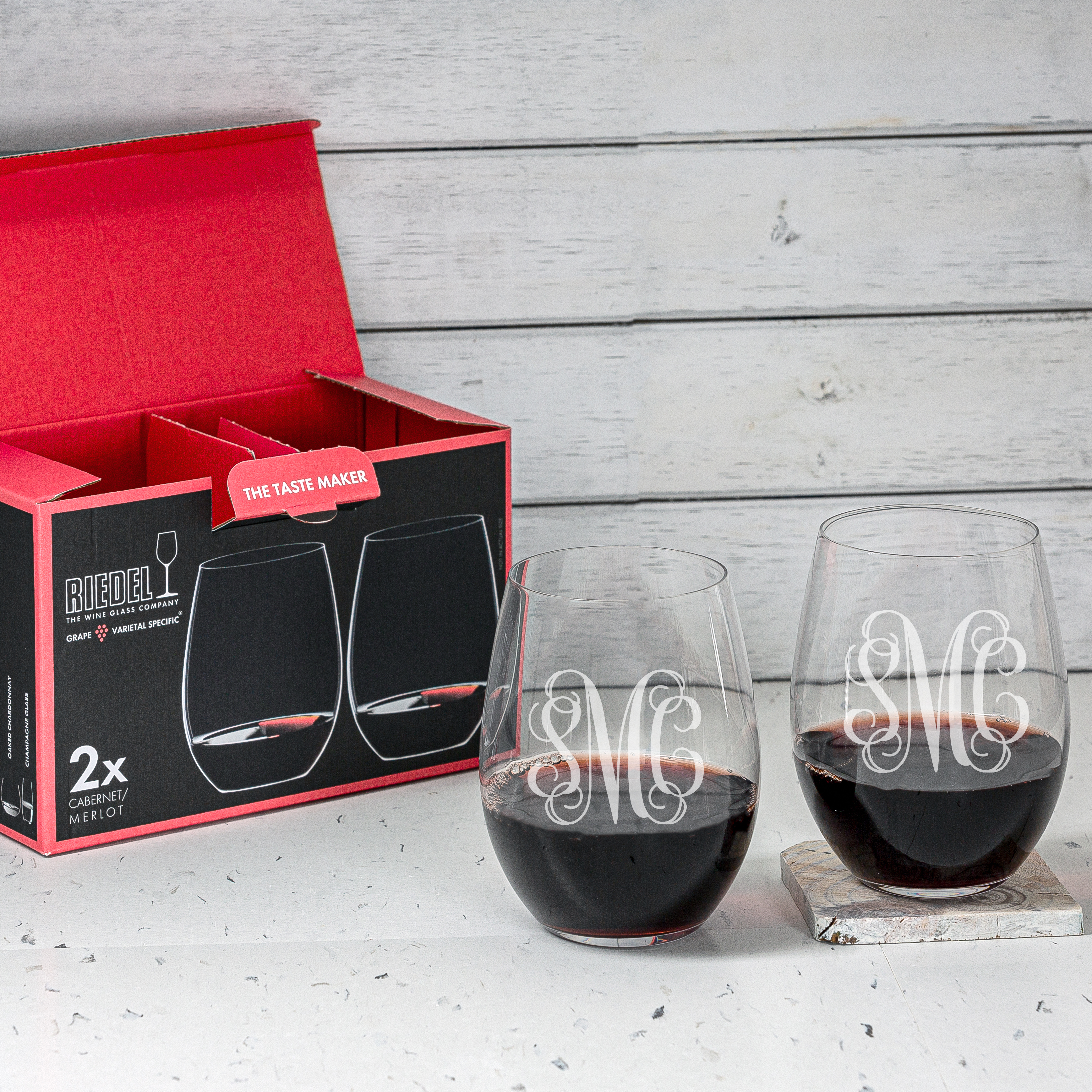 Riedel Vivant Merlot Stemless Red Wine Glasses 22.7/8 oz Crystal