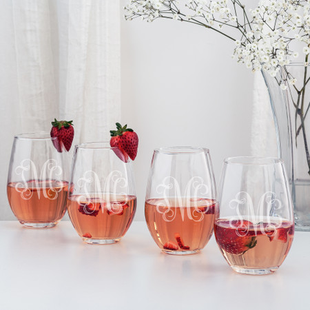 Personalized Epicure Crystal All-Purpose Wine Glasses Set/4