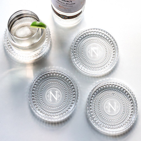 Personalized Crystal Glass coasters - Great Hostess Gift | The
