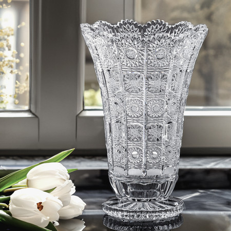 Spectacular Cut Crystal Vase, 12