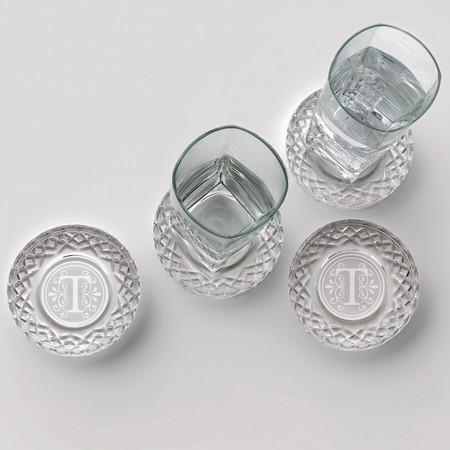 Personalized Etched coasters Crystal - Great Hostess Gift | The