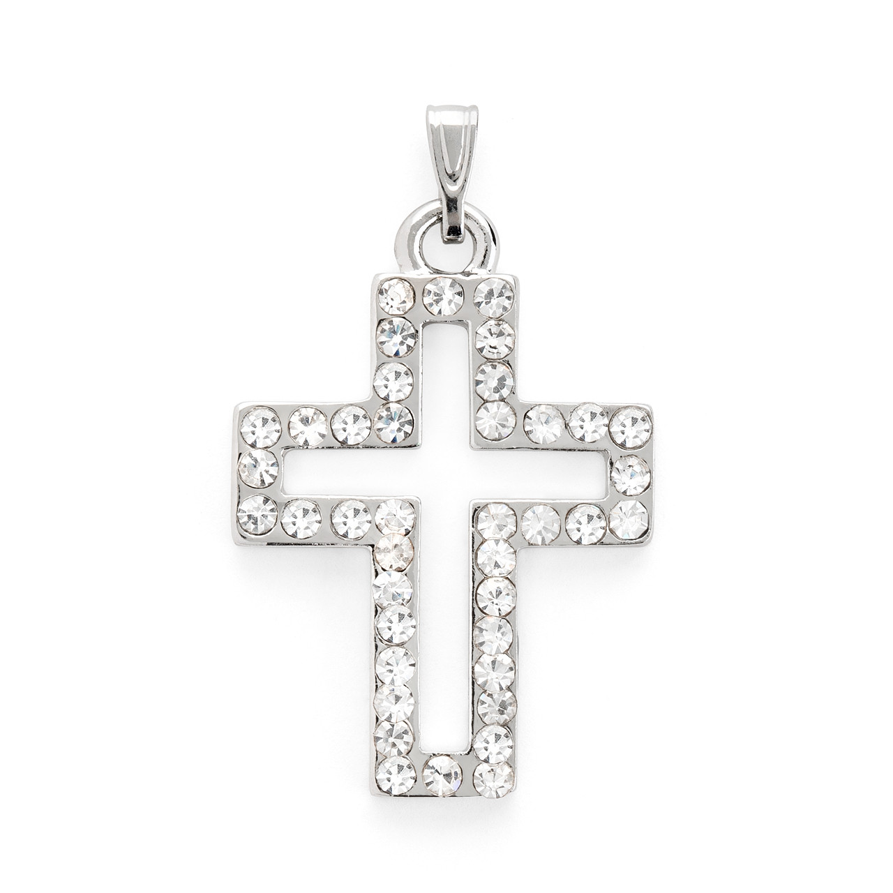 Rhinestone Cross Necklace for Boy Mens Cross Pendant Stainless Steel  Hip-Hop Necklace Rolo Chain Jewelry Gifts - AliExpress