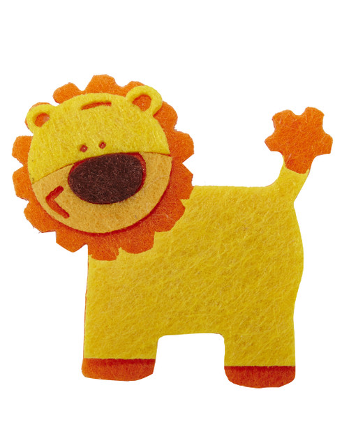 Lion Embellishment Made of Felt-Yellow and Orange