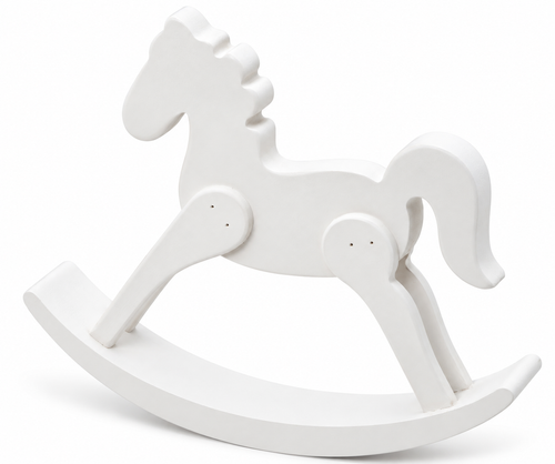 WOODEN ROCKING HORSE - White