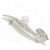 Rhinestone Leaf Brooch Silver Pearl Slanted Angel Shot