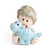 Toddler Boy embracing a Pet Baby Blue Dinosaur Motif