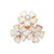  Trio Flowers Enameled w. Rhinestone