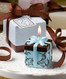 Brown and Blue Gift Box Candles