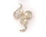 Pearl Brooch Silvery Finish/Rhinestone Bead