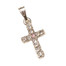 Rhinestone Cross Pendant Bail Top Pink Center Stone