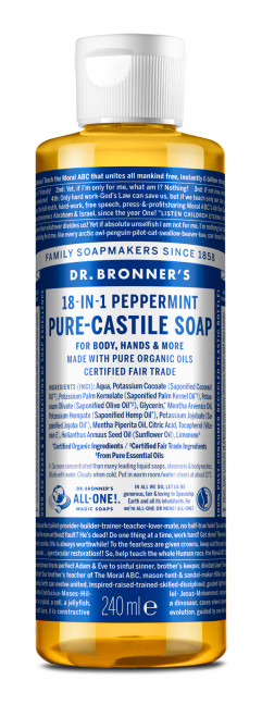 Dr Bronner's Peppermint - Pure-Castile Liquid Soap 240ml