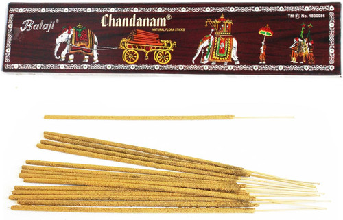 Balaji Chandanam Sandalwood Premium Natural Flora Incense Sticks 15 Sticks