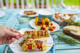 GREEK STYLE CHICKEN SOUVLAKI WITH LEMON & GARLIC OLIVE OIL POTATOES