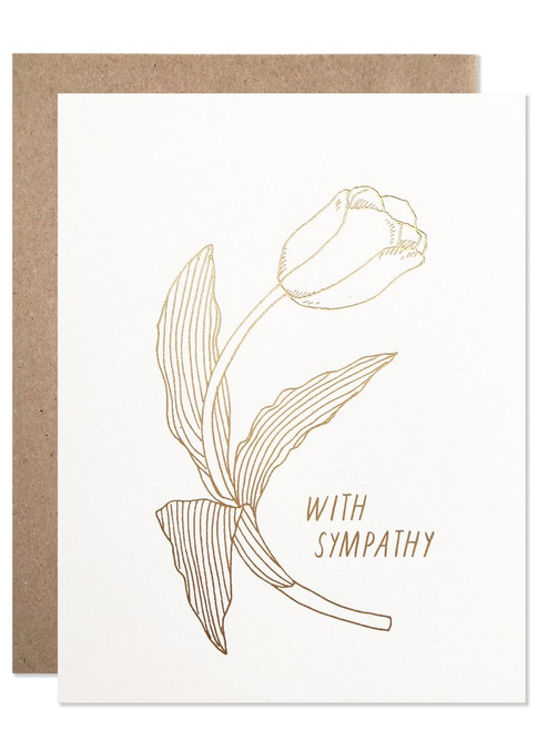 Sympathy / Gold Foil With Sympathy Tulip Card