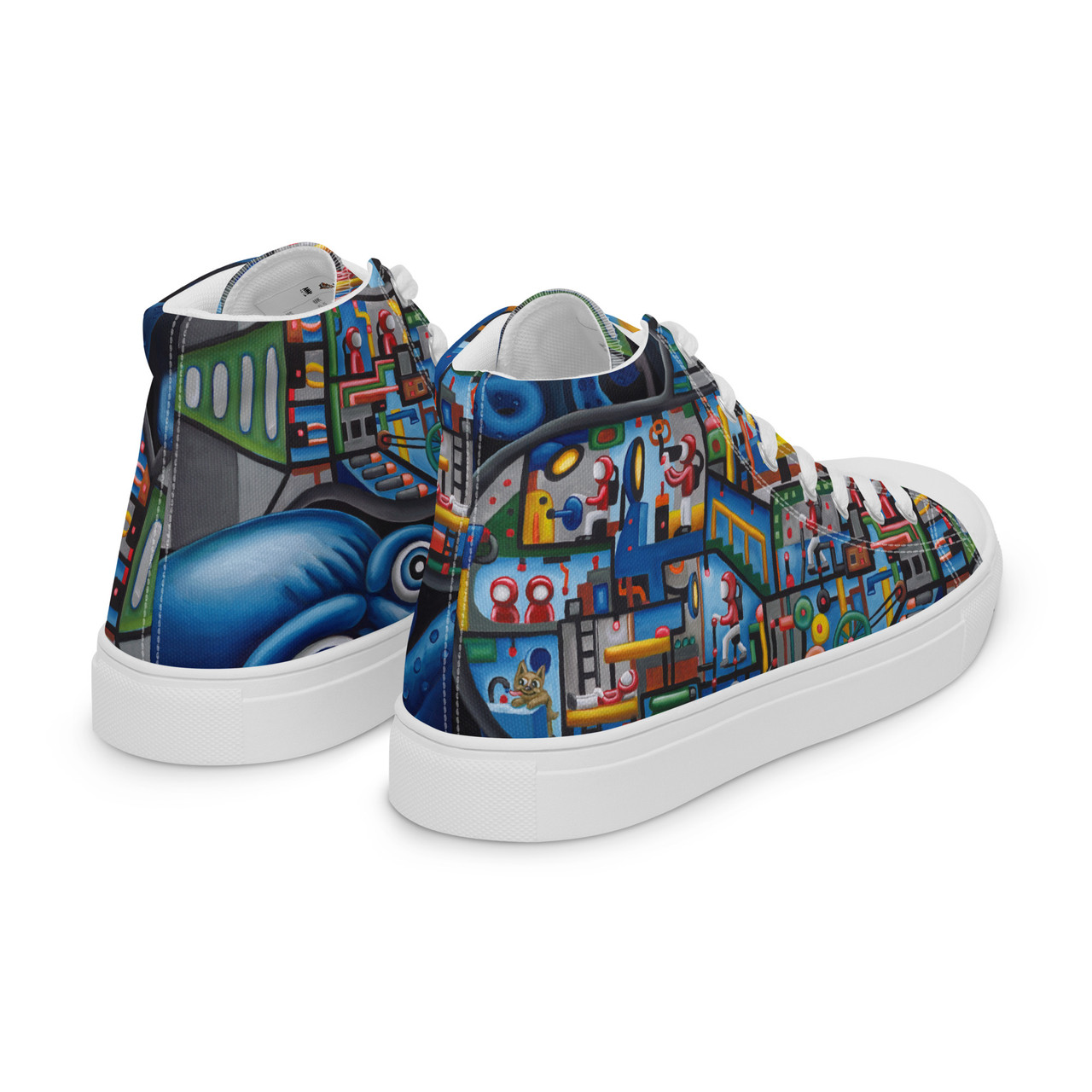 Inmate Footwear: Canvas Sneakers - High Top Velcro Sneakers - Charm-Tex