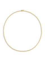 Yellow Gold Crown Illusion Tennis Diamond Necklace