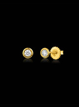 14KYG Round Shaped Diamonds Stud Earrings