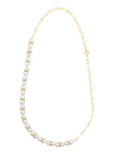 18K Twin Akoya Cultured Pearl Lariat Chain Necklace