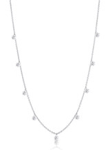 18K White Gold Graduated Round Laser Drilled Diamond Necklace
