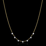 14K Laser Drilled 7 Round Diamond Necklace
