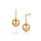 Golden South Sea Diamond Drop Earrings