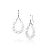 Baby Akoya Drop Shape Platinum Earrings