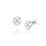 Baby Akoya Diamond Cluster Earrings